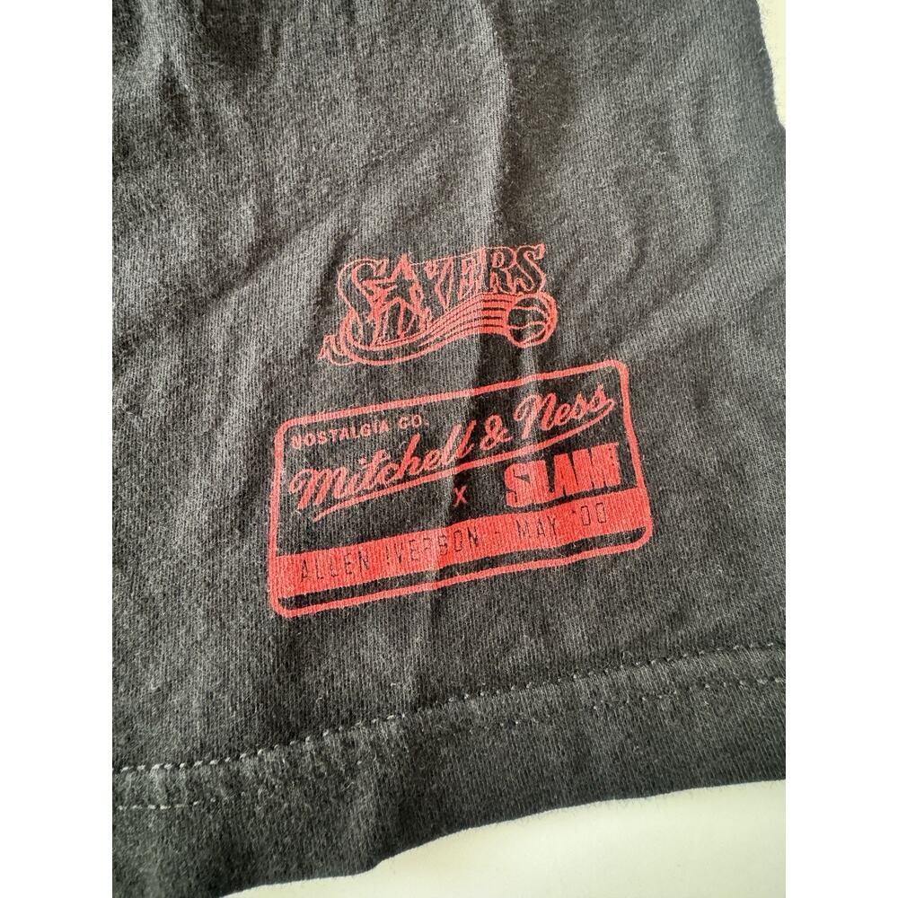Official Mitchell & Ness Men's Black Allen Iverson Sixers T Shirt Size Medium - Picture 4 of 9